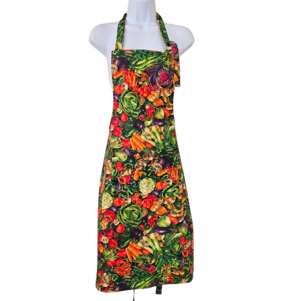Vintage Now Designs Vegetable Apron Women OS Multicolor Garden Cottagecore Farm